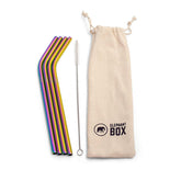 Stainless Steel Straws with Cleaning Brush and Pouch Set